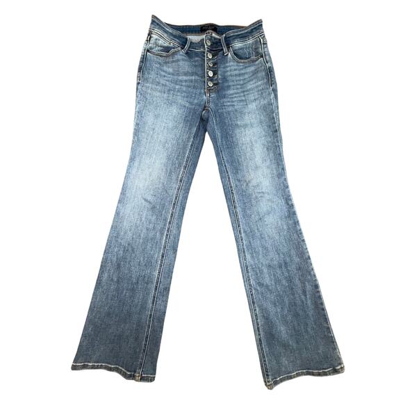 Judy Blue Denim - Judy Blue Mid Rise Vintage Wash Button Fly Bootcut Denim Jean Womens 3/26 NWOT